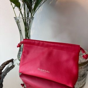 Elizabeth Arden red faux leather makeup bag (great condition)